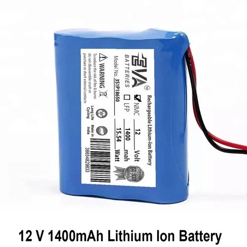 12V 1400mAh Lithium-Ion Battery | Compact Battery for Electronics & Portable Devices
