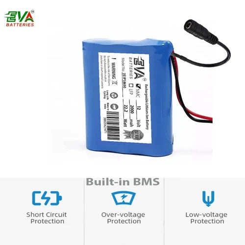 Buy Online 12V 2000mAh Rechargeable Lithium-Ion Battery