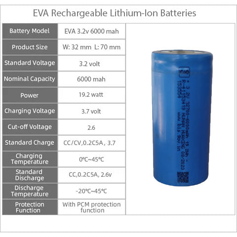 32700 Lithium Battery Cell 3.2V 6000mAh | LiFePO4 Rechargeable Battery Cell for EV & Energy Storage