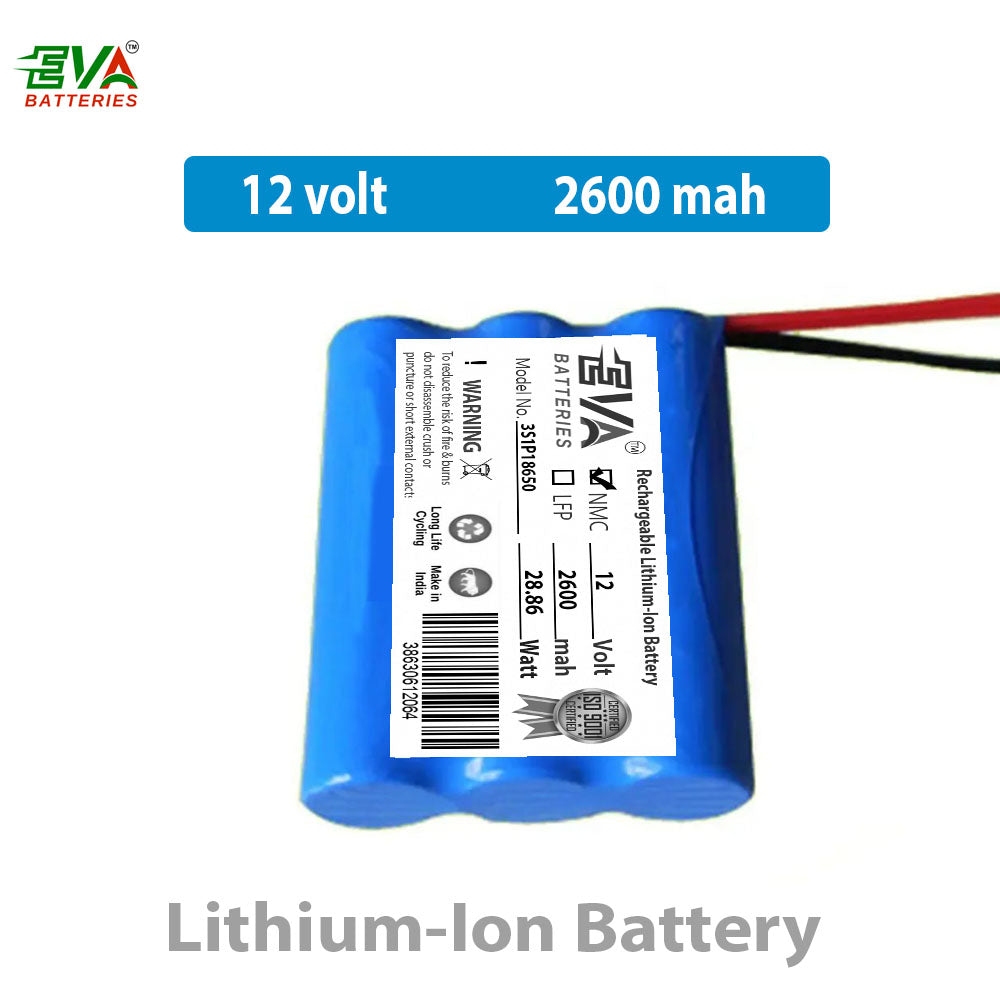 12 VOLT 2600 MAH LITHIUM ION BATTERY