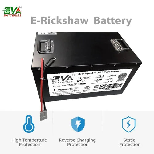 LiFePO₄ High-Performance Battery E-Rickshaw Lithium Battery 51.2V 100Ah E-Rickshaw Battery