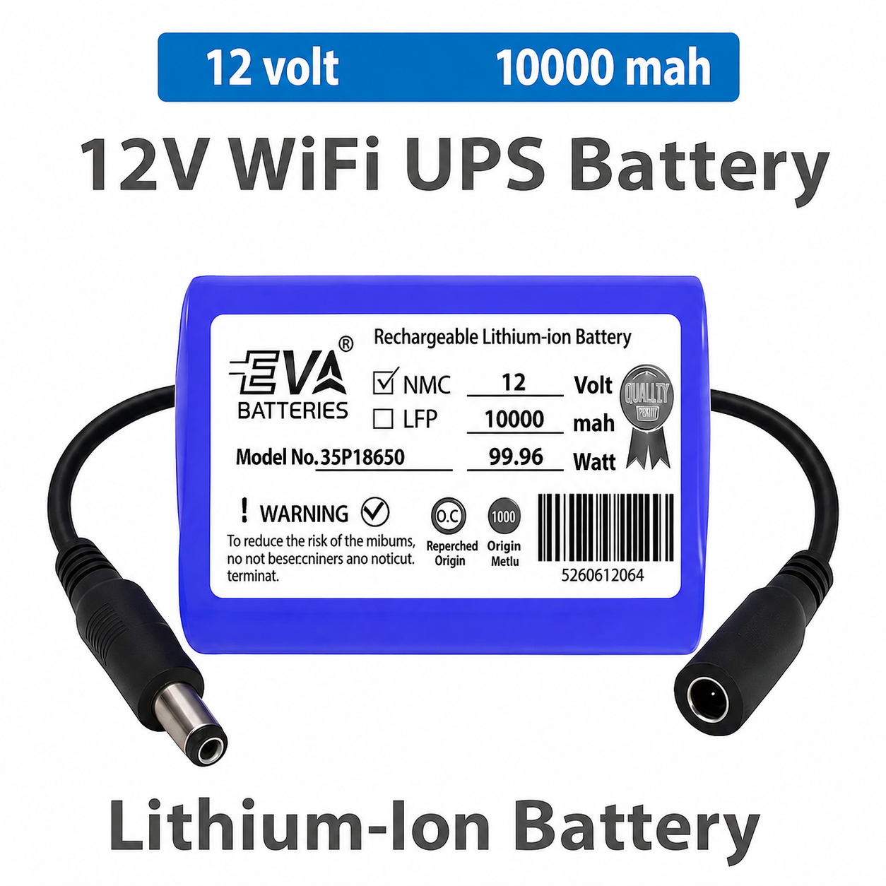 12V 10000 mah wifi battery
